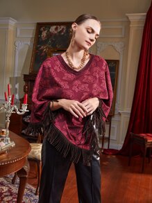 THUNDER Áo thun nữ Bất đối xứng mép Hoa Giải trí - Nhiều màu - Xem 6