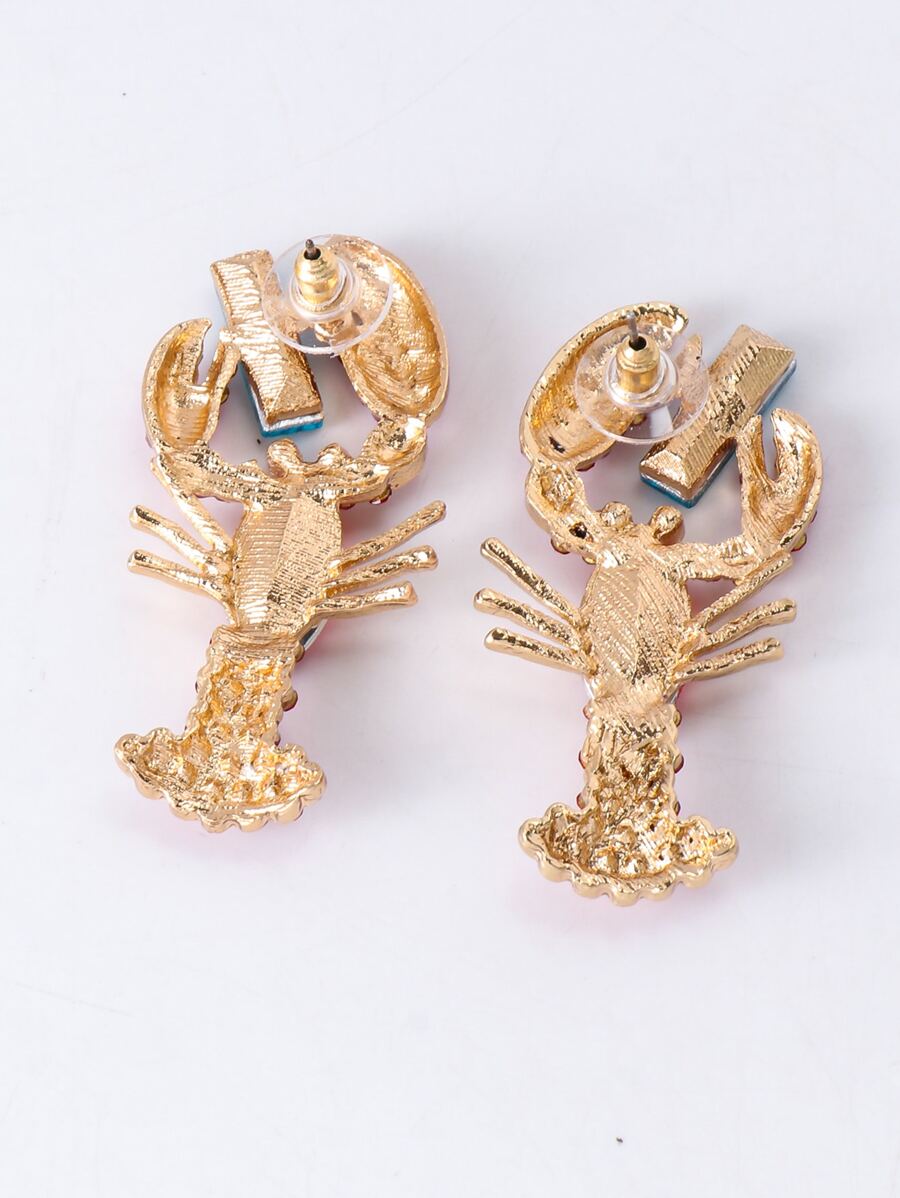 Rhinestone Lobster Earrings SHEIN USA