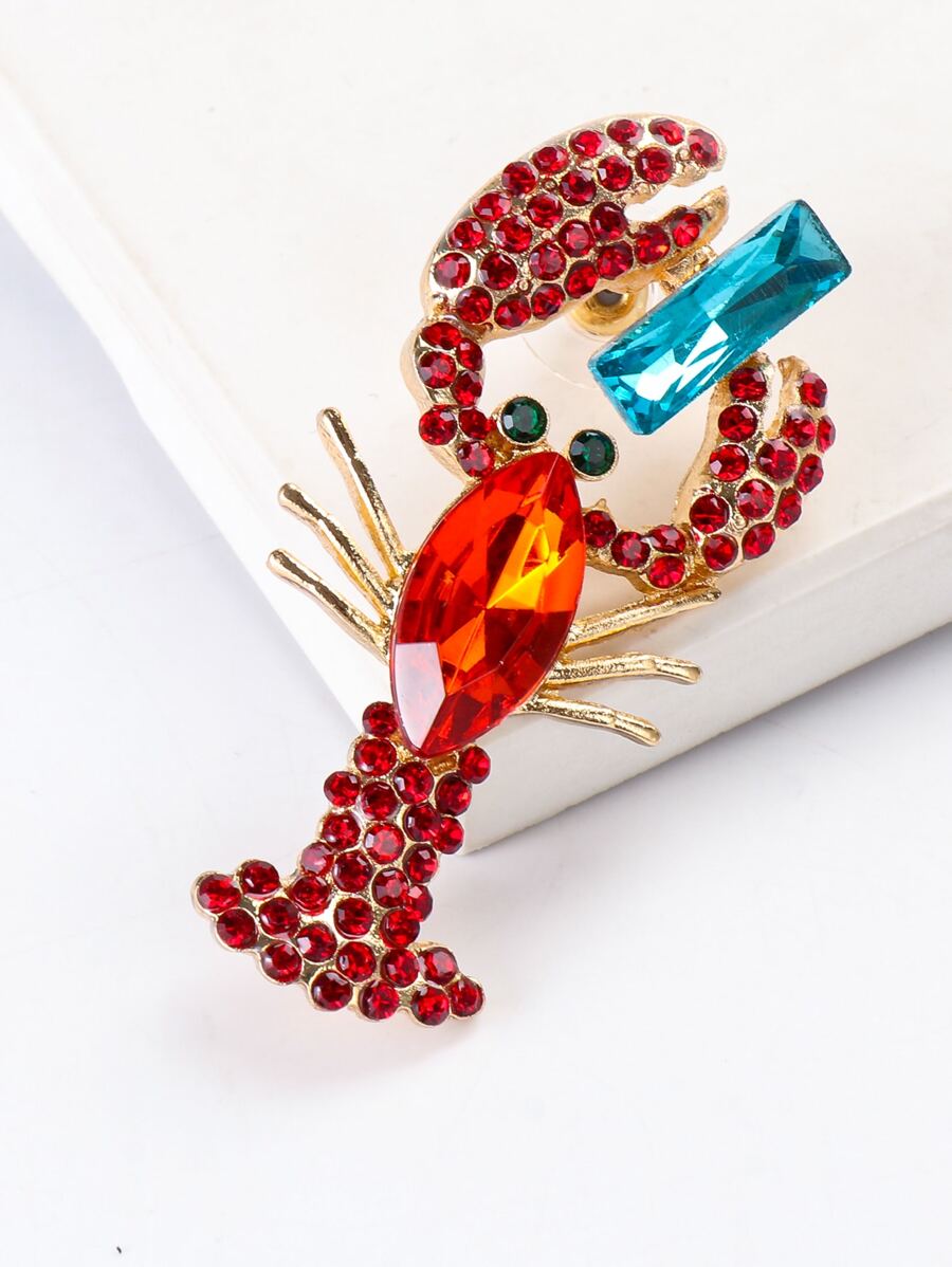 Rhinestone Lobster Earrings SHEIN USA