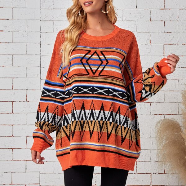 

Свитер с шевронным узором, Многоцветный