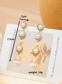 faux Pearl Decor Drop Earrings - Multicolor - View 6