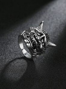 Hợp kim nhẫn trang trí quái vật dành cho nam giới thời trang và được ưa chuộng cho kỳ nghỉ và để có vẻ ngoài sành điệu - Màu Bạc Cổ - Xem 5