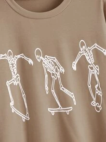 休閒萬聖節女士衛衣 - 卡其色 - 查看 3