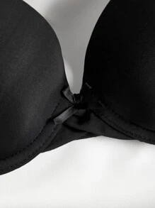 Women's Casual Fabric Bras With Padded Cups And Slight Stretch In Multicolor Plain Design - Multicolor - View 3