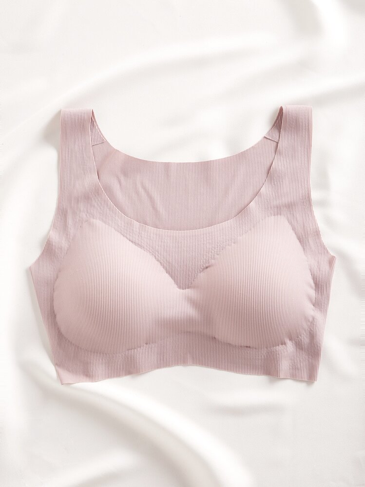 3pack Solid Ribbed No Show Bra Set - Multicolor - View 6