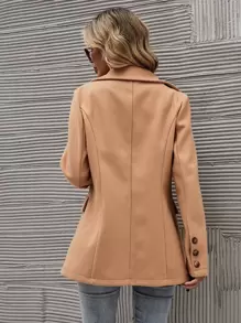 SHEIN Clasi 纯色双排扣西装外套