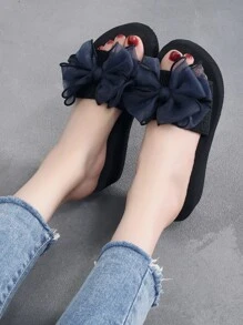 Women's Plastic Butterfly Decorated Slippers - Navy Blue - View 5