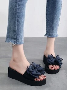 Women's Plastic Butterfly Decorated Slippers - Navy Blue - View 7