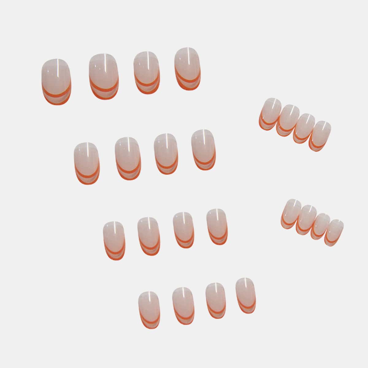 

24pcs Colorblock Fake Nail, Multicolor