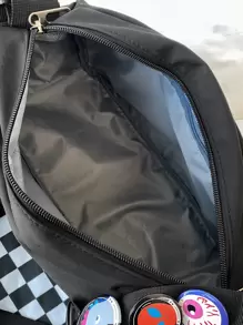 Túi đeo chéo nam chất liệu nylon chống thấm nước đa năng thường ngày hoạt hình có dây đeo vai và huy hiệu miễn phí Túi đeo chéo cho kỳ nghỉ hè Túi đi học đa năng cho học sinh đi làm Túi xách thời trang Túi đeo chéo mùa thu Túi Old Money Giáng sinh Lễ Tạ ơn Túi Tote Túi đeo hông Túi tập thể dục Đi bộ đường dài Mùa đông Dung tích lớn Đa năng Thời trang ngoài trời thường ngày Túi đeo hông Quà tặng Túi đen Đồ dùng thiết yếu cho kỳ nghỉ Túi đeo chéo cắm trại Túi trở lại trường Túi đeo chéo - màu đen - Xem 2