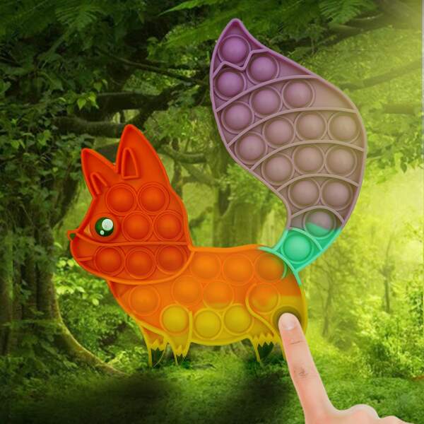 

1pc Animal Shaped Push Pop Bubble, Multicolor