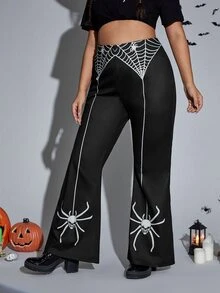 SHEIN Quần Plus Size Lễ Các Thánh Giải trí - màu đen - Xem 5