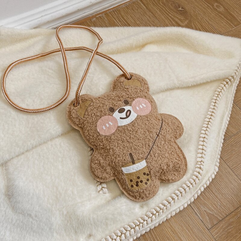 

Bear Graphic Crossbody Bag, Brown