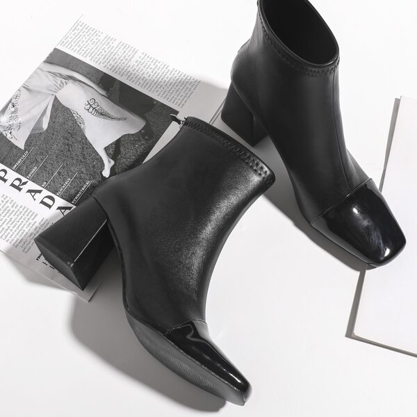 

Zip Back Chunky Heeled Classic Boots, Black