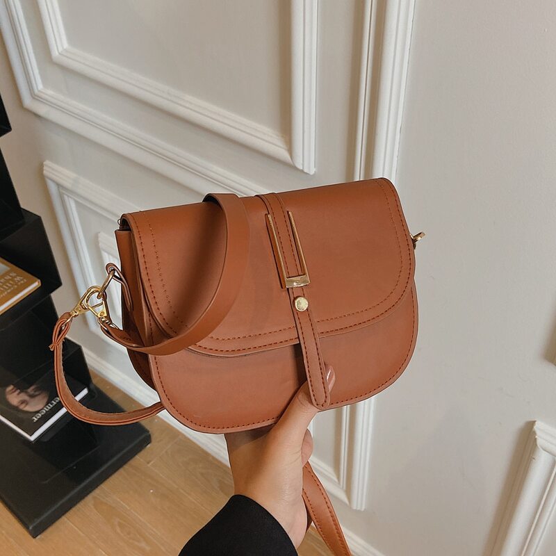 

Minimalist Flap Shoulder Bag, Brown