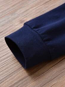 男嬰字母圖案撞色套頭衫和運動褲 - 彩色 - 查看 4