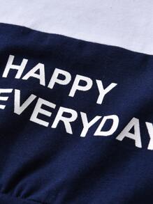 男嬰字母圖案撞色套頭衫和運動褲 - 彩色 - 查看 5