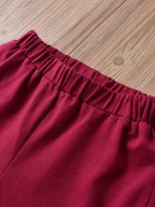 男嬰字母圖案撞色套頭衫和運動褲 - 彩色 - 查看 6