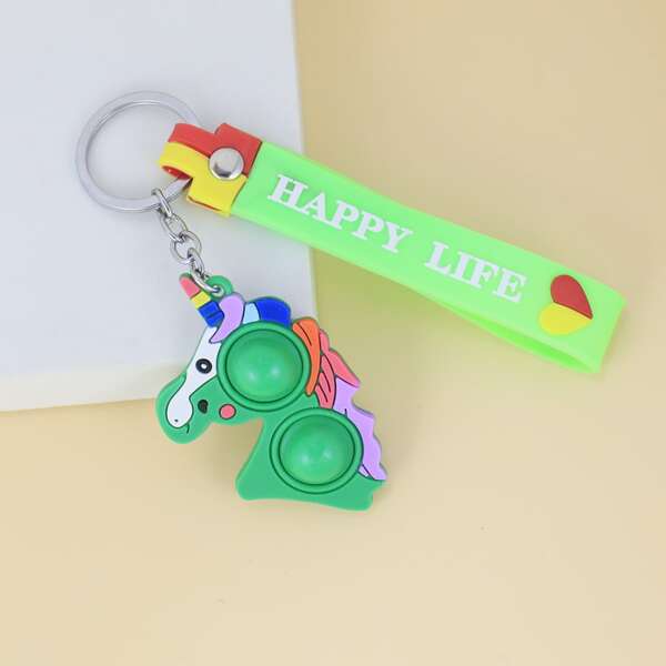 

Unicorn Charm Keychain, Multicolor