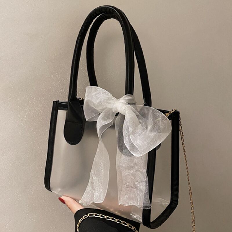 

Bow Decor Satchel Bag, Black