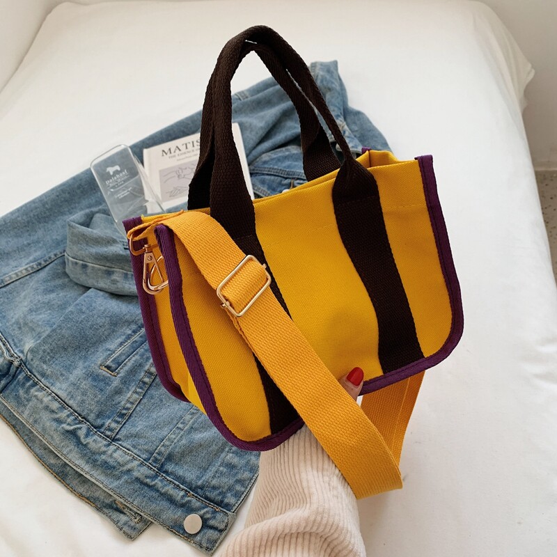

Colorblock Satchel Bag, Yellow