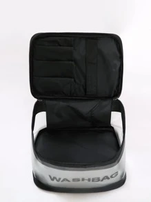 字母圖案化妝包 - 黑色 - 查看 2