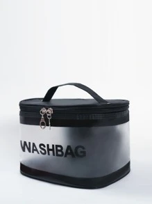 字母圖案化妝包 - 黑色 - 查看 3