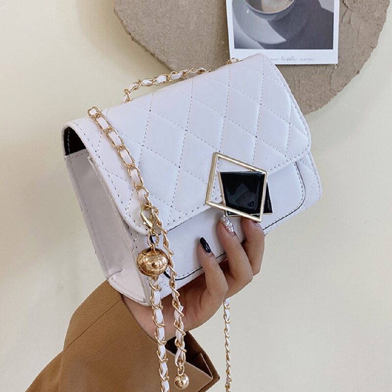 

Quilted Flap Shoulder Bag, White