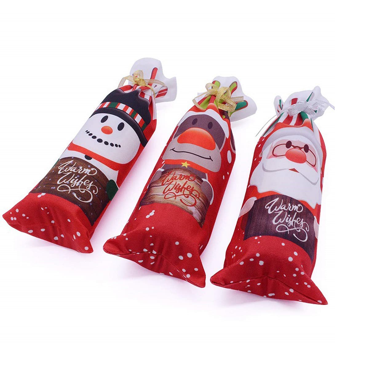 

1pc Christmas Pattern Wine Cover, Red