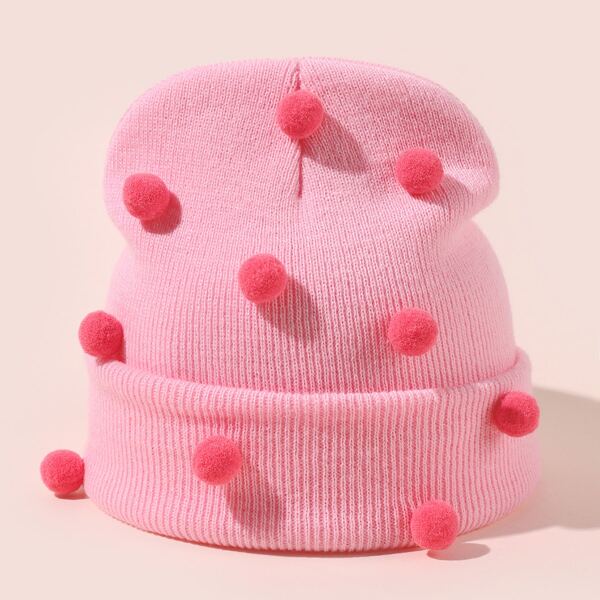 

Pom-pom Decor Beanie, Pink