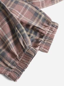 SHEIN EZwear Slant Pocket Tartan Pants