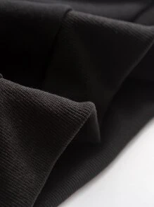 SHEIN LUNE Plus Hand & Heart Print Sweatshirt Dress - Black - View 5