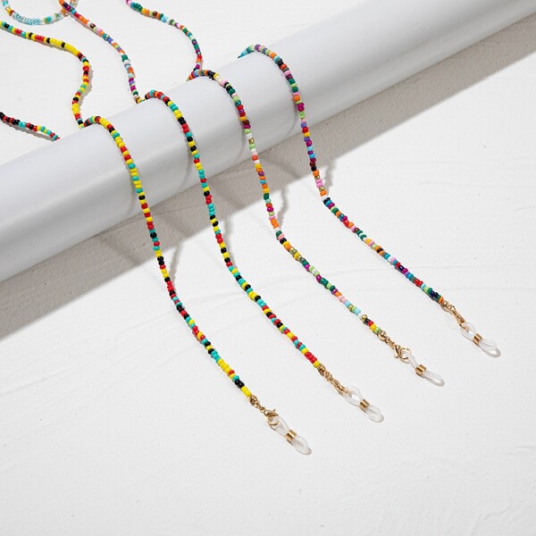 

2pcs Beaded Glasses Chain, Multicolor
