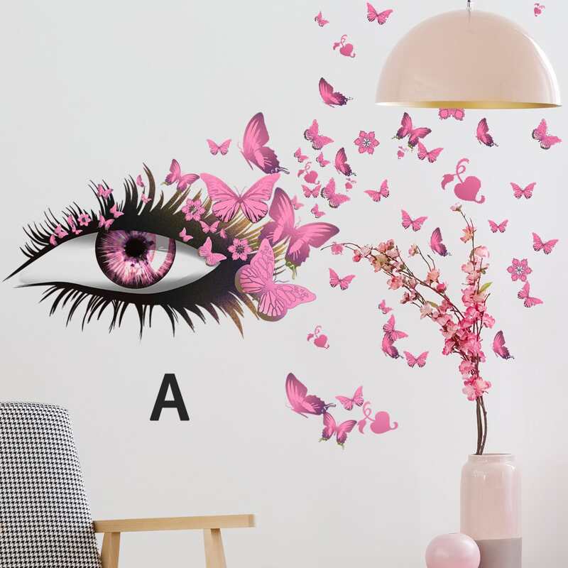 

2pcs Eye Print Wall Sticker, Multicolor