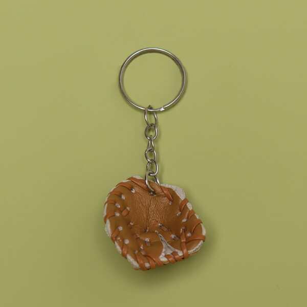 

Baseball Glove Pendant Keychain, Brown
