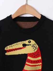 Niñitos Jersey con patrón de dibujos animados - Negro - Ver 5