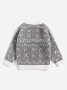Niñitos Jersey con patrón geométrico de peluche