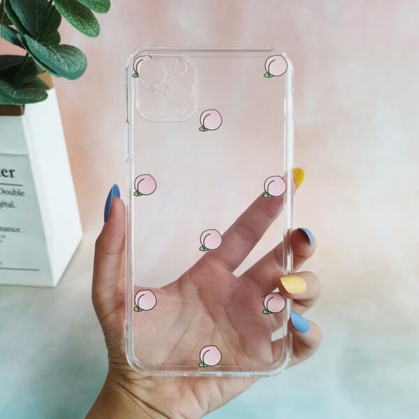 

Peach Painted Clear Phone Case