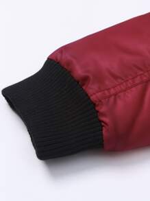 SOLOCOTE Boys Zipper Front Bomber Jacket - Burgundy - View 3