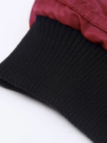 SOLOCOTE Boys Zipper Front Bomber Jacket - Burgundy - View 4