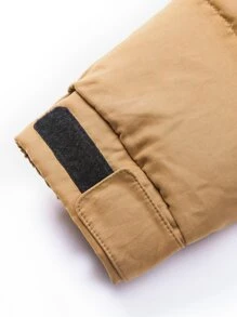 SOLOCOTE Tween Boy 拉链口袋连帽泡泡袖外套