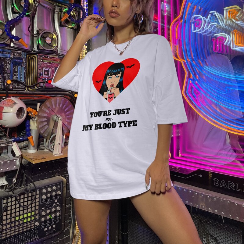 

Letter Figure Graphic Oversized Tee, White