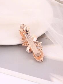 水鑽花朵裝飾髮夾 - 彩色 - 查看 3