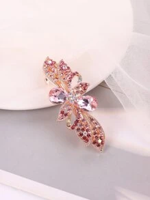 水鑽花朵裝飾髮夾 - 彩色 - 查看 1