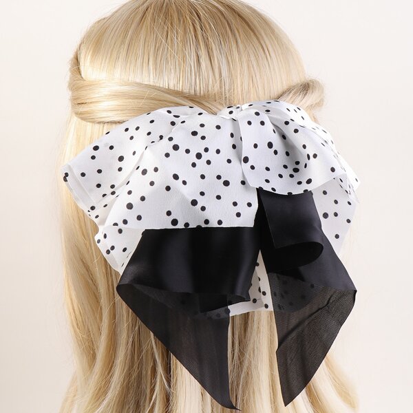 

Bow Knot Decor Hair Clip, Black and white