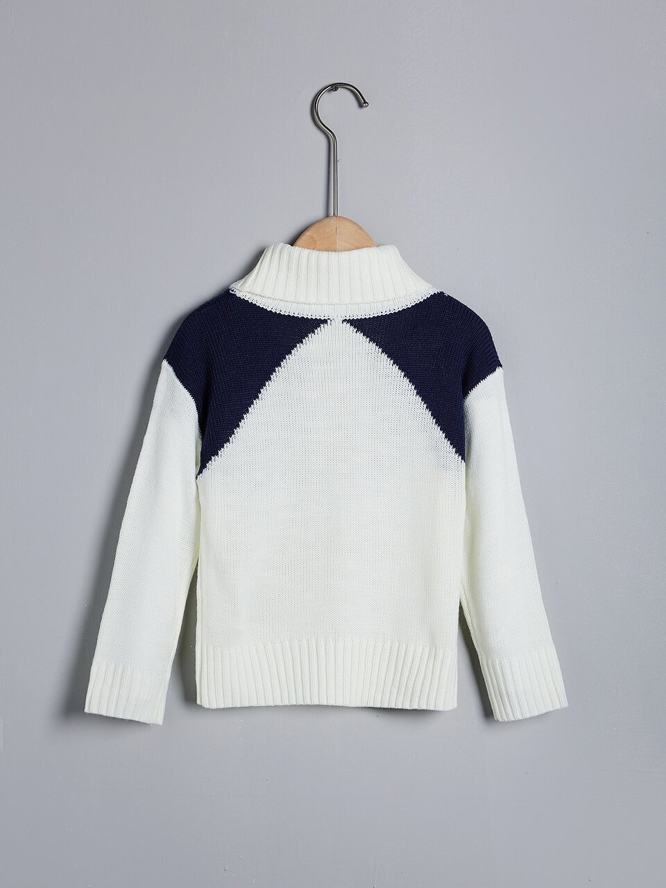 Toddler Boys Colorblock Funnel Neck Sweater