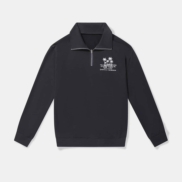 

Letter Car Graphic Half Zip Sweatshirt, Dark grey