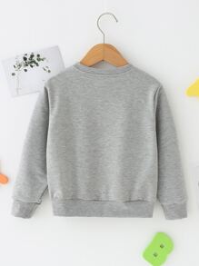 小女童1入組字母圖案運動衫 - 灰色 - 查看 2