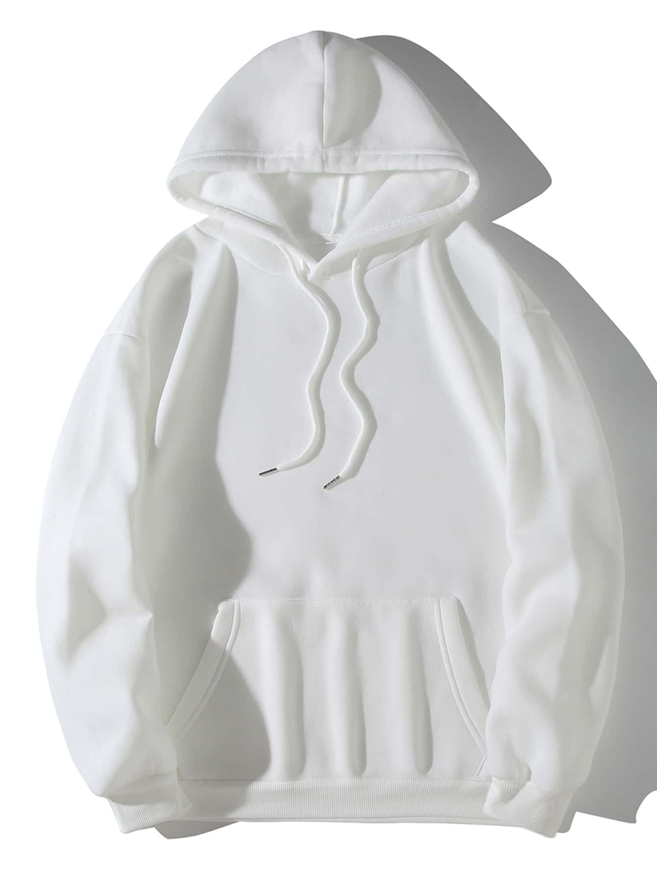 Hombres Sudadera con cordón con diseño con bolsillo - Blanco - Ver 1