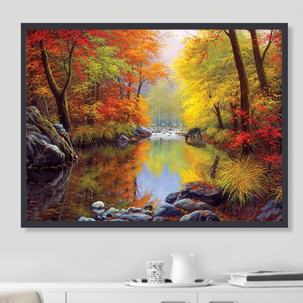 

Scenery Print DIY Diamond Unframed Painting, Multicolor